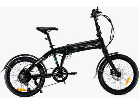 Poweride Σπαστό Ηλεκτρικό Ποδήλατο Πόλης 20" 250W με 7 Ταχύτητες και Δισκόφρενα Μαύρο