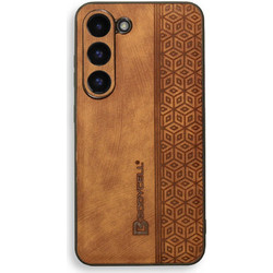 Bodycell Pattern Leather Back Cover Brown (Samsung Galaxy S23)