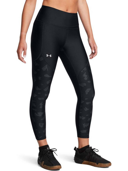 Under Armour Tech Print Panel Γυναικείο Κολάν 7/8 Ψηλόμεσο Μαύρο 1386407-001