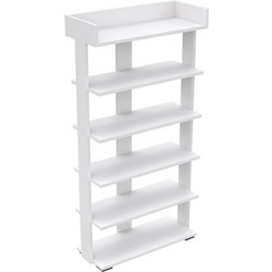 HomeMarkt Ribber Παπουτσοθήκη Ξύλινη Λευκή M73xΠ30xY142cm HM18191.01