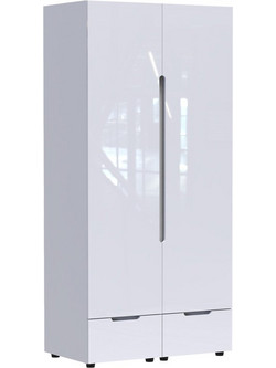 Pakoworld Δίφυλλη Ντουλάπα Ρούχων Λευκή 100x57x213cm 361-000017