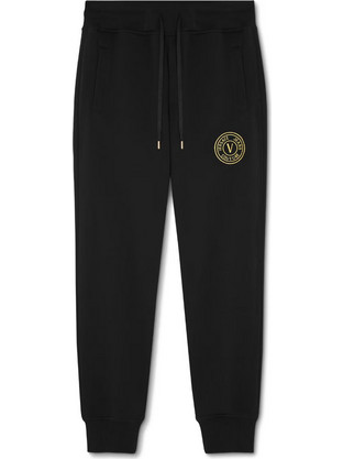 Versace Ανδρικό Παντελόνι Φόρμας Fleece με Λάστιχο Μαύρο 76GAAT02-CF01T-G89
