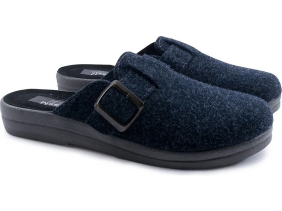 Love4shoes Χειμερινές Ανδρικές Παντόφλες Navy Μπλε 300-0100