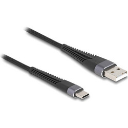DeLOCK Braided USB-A to USB-C 60W 2m Black 81122
