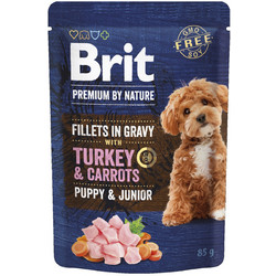 Brit Premium By Nature Puppy Fillets Turkey & Carrots in Gravy 85gr