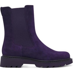 Tamaris Γυναικεία Μποτάκια Chelsea Suede Μωβ με Χοντρό Χαμηλό Τακούνι 1-25477-43-560