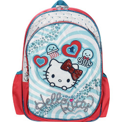 SunCe Hello Kitty Medium Σχολική Τσάντα Πλάτης Δημοτικού Γαλάζια HCH-7420-MULTI