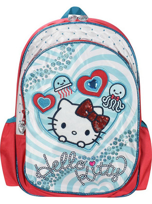 SunCe Hello Kitty Medium Σχολική Τσάντα Πλάτης Δημοτικού Γαλάζια HCH-7420-MULTI