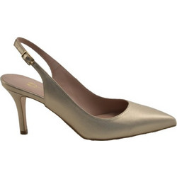 Mourtzi Γόβες Slingback Δερμάτινες με Τακούνι Στιλέτο Χρυσές 7/ 71112