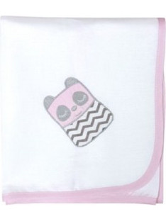 Baby Star Tiny Friends Πάνα Αγκαλιάς Χασέ Ροζ 80x80cm