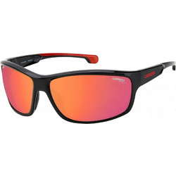 Carrera CA002S OIT Ανδρικά Γυαλιά Ηλίου Ορθογώνια Κοκάλινα Μαύρα με Πορτοκαλί Καθρέπτη Φακό