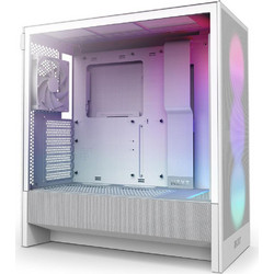 NZXT H5 Flow RGB 2024 White Gaming Midi Tower Κουτί Υπολογιστή RGB με Πλαϊνό Παράθυρο