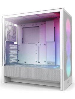 NZXT H5 Flow RGB 2024 White Gaming Midi Tower Κουτί Υπολογιστή RGB με Πλαϊνό Παράθυρο