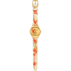 Swatch Γυναικείο Ρολόι με Πορτοκαλί Υφασμάτινο Λουράκι SYXZ105