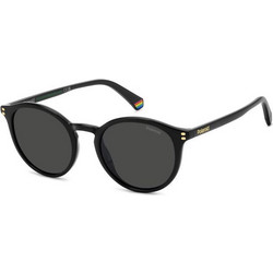 Polaroid Eyewear PLD6233/S 807/M9 Ανδρικά Γυαλιά Ηλίου Στρογγυλά Κοκάλινα Μαύρα με Μαύρο Φακό