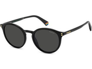 Polaroid Eyewear PLD6233/S 807/M9 Ανδρικά Γυαλιά Ηλίου Στρογγυλά Κοκάλινα Μαύρα με Μαύρο Φακό