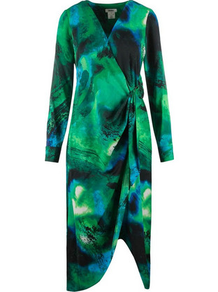 DKNY Midi Φόρεμα για Γάμο / Βάπτιση Κρουαζέ Σατέν Πράσινο DD4JYD34-BKN