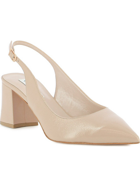 Guy Laroche Γόβες Slingback Δερμάτινες με Χοντρό Χαμηλό Τακούνι Εκρού 59304X