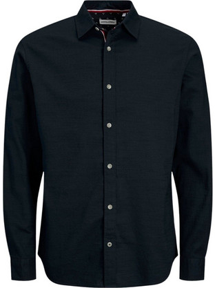 Jack & Jones Ανδρικό Πουκάμισο Βαμβακερό Μακρυμάνικο Κανονική Γραμμή Navy Μπλε 12270088