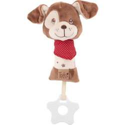 Amek Toys Dog Dixie Υφασμάτινη Κουδουνίστρα Πίεσης για Νεογέννητα