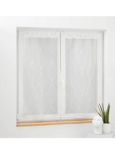 Kipper Σετ Κουρτίνες Παραθύρου με Θηλιές 60x90 Galactee 1627520 Λευκές