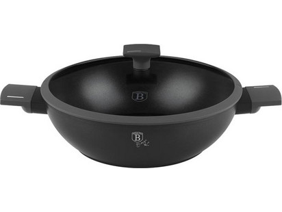 Berlinger Haus Anthracite Collection BH-8125 Σωτέζα Αλουμινίου Αντικολλητική Titanium Επίστρωση με Καπάκι 30cm BH-8125