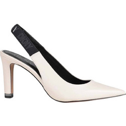 DKNY Γόβες Slingback Δερμάτινες με Λεπτό Ψηλό Τακούνι Εκρού K2370497-PBL