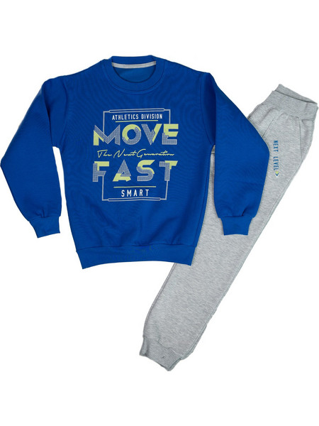 Joom Παιδικό Σετ Φόρμας Royal Blue Γκρι 53222371