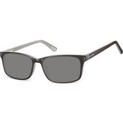 Sunoptic SS-CP150B55 Ανδρικά Γυαλιά Ηλίου Τετράγωνα Κοκάλινα Μαύρα με Μαύρο Φακό