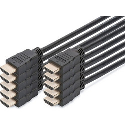 Digitus Καλώδιο HDMI Male to HDMI Male 3m Black 10τμχ