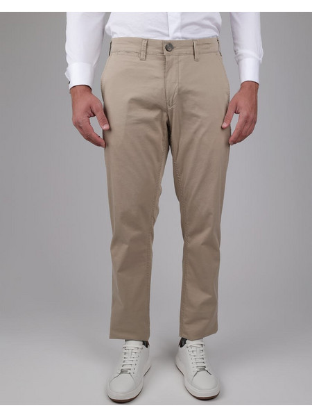Gnious Ανδρικό Παντελόνι Chino Ελαστικό Κανονική Εφαρμογή Μπεζ 16-300118