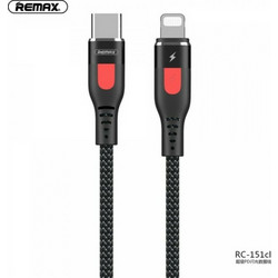 Remax RC-151CL Flat USB-C to Lightning Cable 1m Black 6954851231660