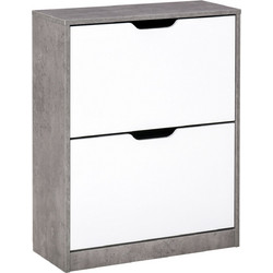 HOMCOM Παπουτσοθήκη Ξύλινη Γκρι M62.5xΠ24xY81cm 837-131