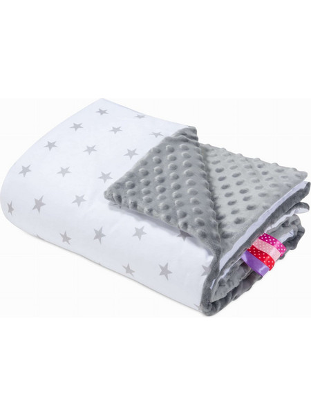 Jukki Stars Κουβέρτα Αγκαλιάς Βελουτέ 75x100 Λευκή Γκρι