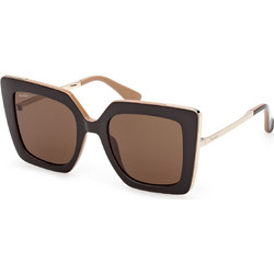 Max Mara MM0051 50E Γυναικεία Γυαλιά Ηλίου Τετράγωνα Καφέ Χρυσό με Καφέ Φακό