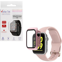 Volte-Tel Πλαστική Θήκη Tempered Glass για Apple Watch 7 41mm Ροζ