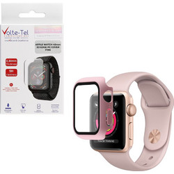 Volte-Tel Πλαστική Θήκη Tempered Glass για Apple Watch 4 / 5 / 6 / SE 40mm Ροζ