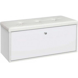 Genomax Παπουτσοθήκη Σκαμπό Rakla 100 Λευκή M97xΠ31.5xY48cm 1210298059