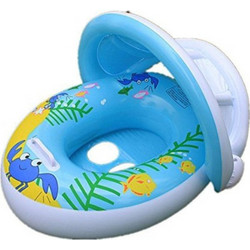 Tradesor Βρεφικό Σωσίβιο Swimtrainer 80cm με Σκίαστρο για 3+ Ετών Γαλάζιο 150724