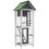 vidaXL Ξύλινο Κλουβί Πτηνών Λευκό Γκρι 60x58.5x160cm 172256