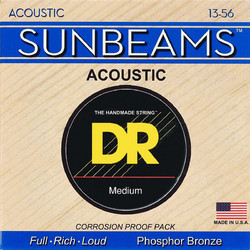 DR Strings Sunbeams Σετ 6 Χορδές Ακουστικής Κιθάρας Phosphor Bronze 13-56" Medium Tension