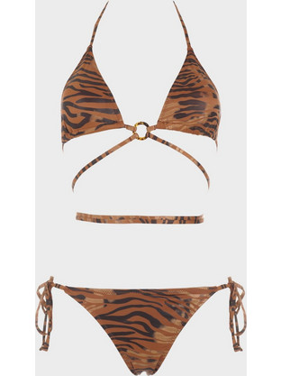Gsecret Bikini Set Τριγωνάκι Animal Print Ταμπά M6008-33234