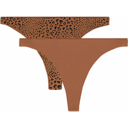 Minerva Γυναικεία String Καφέ 2Pack 90-81324-952
