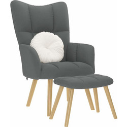 vidaXL Πολυθρόνα Relax με Υποπόδιο Γκρι 4016779