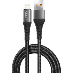Lito LD08L Braided USB-A to Lightning Cable 2m Black 5949419284197
