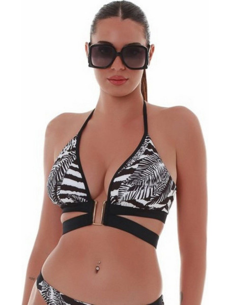 Bluepoint Bikini Top Τριγωνάκι Μαύρο Λευκό 25066065C-02