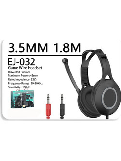 Leewello EJ-032 Gaming Headset Over Ear Black