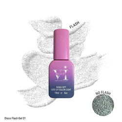 Mixcoco Beauty VI Cosmetics Disco Flash Gel 01 Glitter Ημιμόνιμο Βερνίκι Νυχιών 15ml