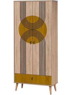 Hanah Home Δίφυλλη Ντουλάπα Ρούχων City Gradrop Sun Πολύχρωμη 80x45x190cm 863SPH4257