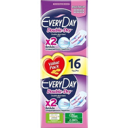 EveryDay Double Dry Maxi Night Σερβιέτες με Φτερά για Αυξημένη Ροή 14 Σταγόνες 16τμχ